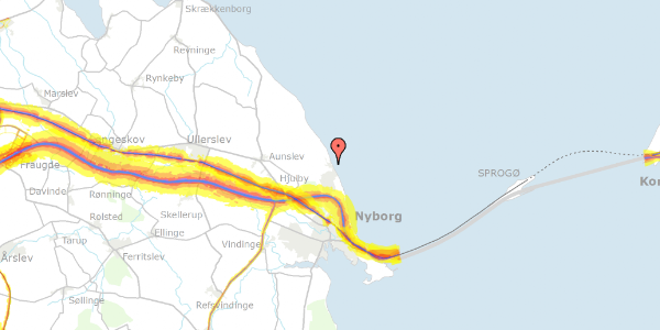 Trafikstøjkort på Bæltbåden 6, 5800 Nyborg