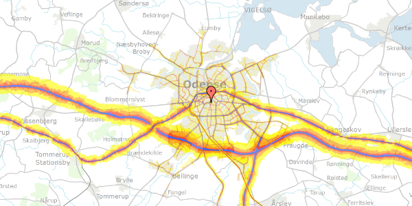 Trafikstøjkort på Ny Vestergade 16, 3. , 5000 Odense C