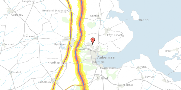 Trafikstøjkort på Uglekær 2, 1. th, 6200 Aabenraa