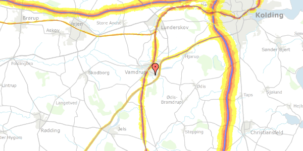 Trafikstøjkort på Kongeåparken 49A, 6580 Vamdrup