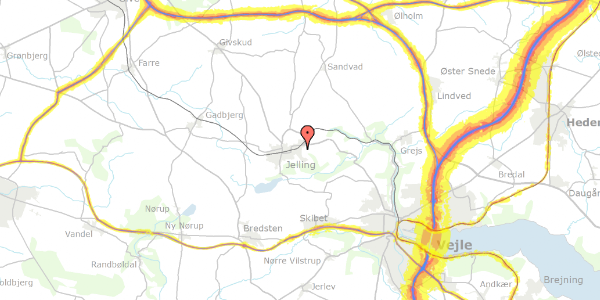 Trafikstøjkort på Haugled 16, 7300 Jelling