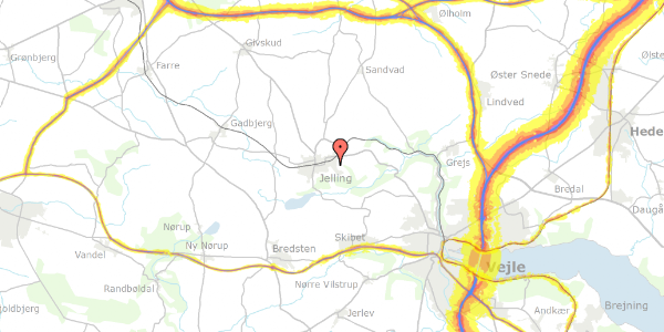 Trafikstøjkort på Haverne 42, 7300 Jelling