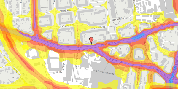 Trafikstøjkort på Valby Langgade 88A, 2500 Valby