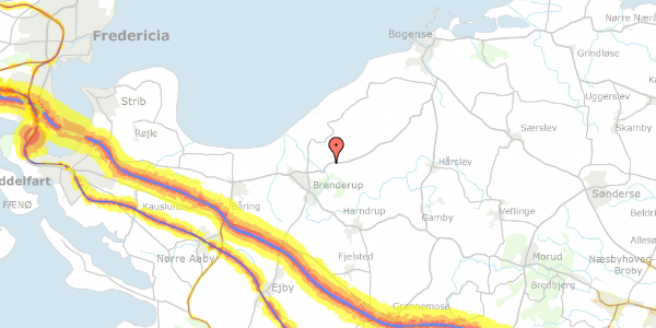 Trafikstøjkort på Brovej 1, 5464 Brenderup Fyn