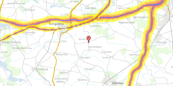 Trafikstøjkort på Nordrup Vestervang 40, 4100 Ringsted