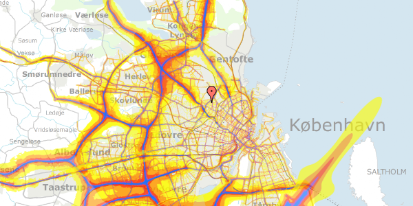 Trafikstøjkort på Rentemestervej 78, 3. 1, 2400 København NV