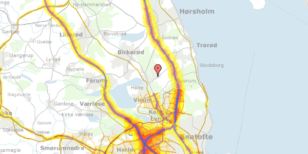 Trafikstøjkort på Rudersdalsvej 71, 2840 Holte