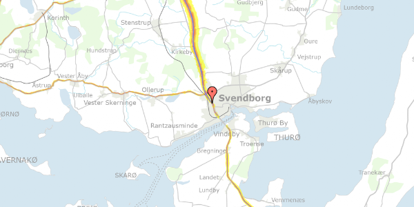 Trafikstøjkort på Ryttervej 51, st. 20, 5700 Svendborg