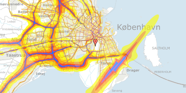 Trafikstøjkort på Nokken Hovedgaden 20, 2300 København S