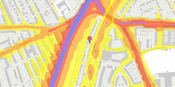 Trafikstøjkort på Hf. Grænsen 14, 2000 Frederiksberg