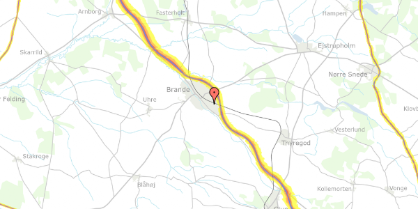 Trafikstøjkort på Fyrrevænget 31, 7330 Brande