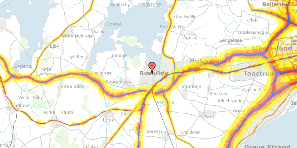 Trafikstøjkort på Hf. Vestervang 38, 4000 Roskilde