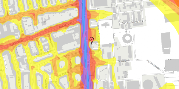 Trafikstøjkort på Østerbrogade 202, 2100 København Ø