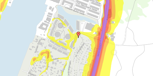 Trafikstøjkort på Rundholtsvej 5, 1. th, 2300 København S