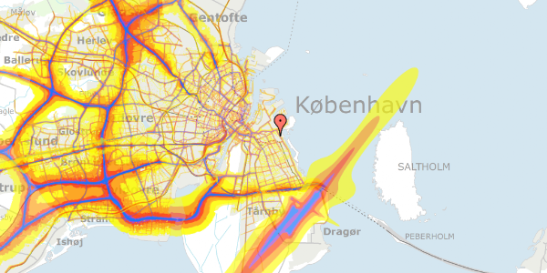 Trafikstøjkort på Strandlodsvej 11B, 2300 København S