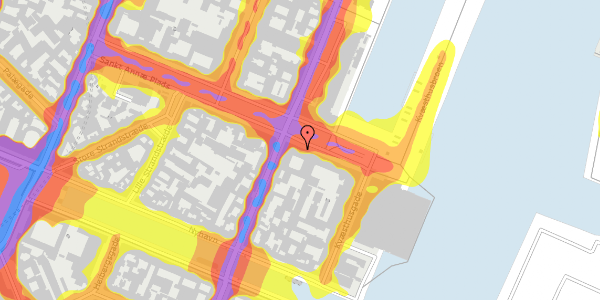 Trafikstøjkort på Sankt Annæ Plads 24, 1250 København K