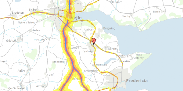 Trafikstøjkort på Jernbanegade 7, 7080 Børkop