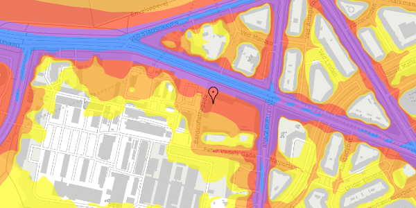 Trafikstøjkort på Bardenflethsgade 3, 1. th, 2300 København S