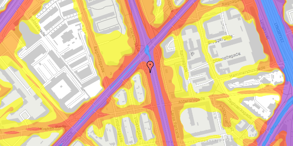 Trafikstøjkort på Lersø Parkallé 65, 2100 København Ø