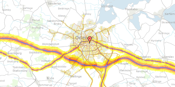 Trafikstøjkort på Torvegade 5, kl. , 5000 Odense C