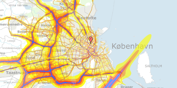 Trafikstøjkort på Blegdamsvej 28K, 2200 København N