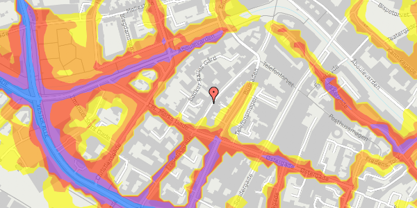 Trafikstøjkort på Frederiksgade 44, 1. , 8000 Aarhus C