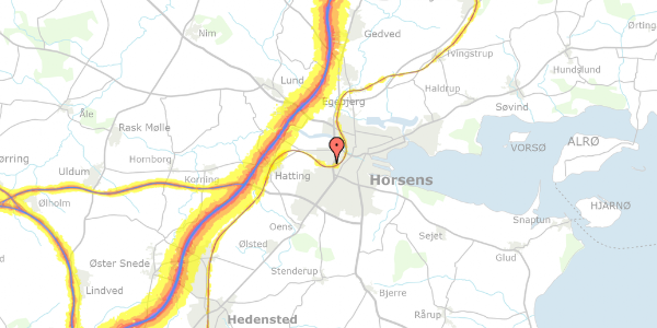 Trafikstøjkort på Hf Søparken 47, 8700 Horsens