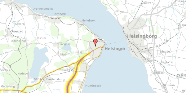 Trafikstøjkort på Skovgaardsvej 2B, 3000 Helsingør