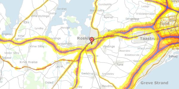 Trafikstøjkort på Gormsvej 28, 4000 Roskilde