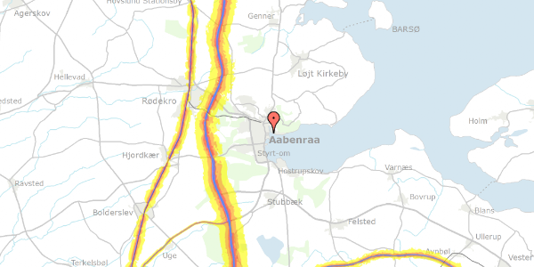 Trafikstøjkort på Gammelhavn 10, 6200 Aabenraa