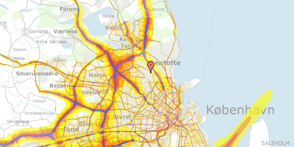 Trafikstøjkort på Vangedevej 187, 2870 Dyssegård