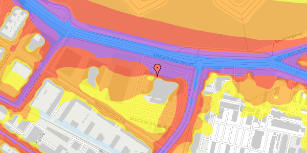 Trafikstøjkort på Amager Boulevard 70, 5. , 2300 København S