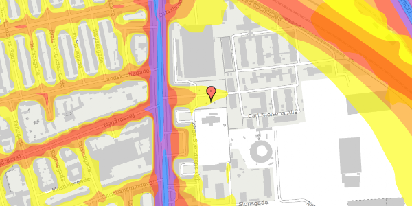Trafikstøjkort på Carl Nielsens Allé 12, 2100 København Ø