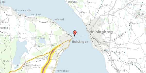 Trafikstøjkort på Kronborg 16B, 3000 Helsingør
