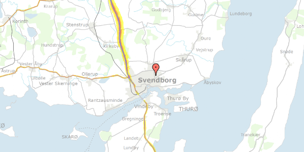 Trafikstøjkort på St Byhavevej 22, 5700 Svendborg