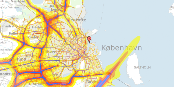 Trafikstøjkort på Midtermolen 1, 2100 København Ø