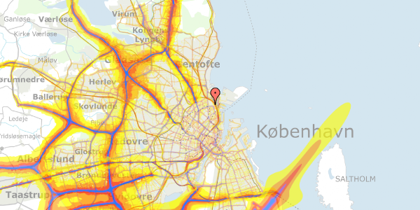 Trafikstøjkort på Sionsgade 5, 1. , 2100 København Ø