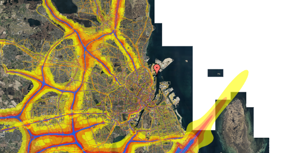 Trafikstøjkort på Marmorvej 15B, 3. th, 2100 København Ø