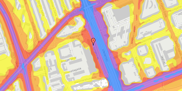 Trafikstøjkort på Lyngbyvej 15, 2100 København Ø