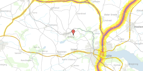 Trafikstøjkort på Æblelunden 3, 7300 Jelling
