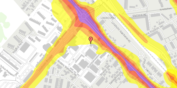 Trafikstøjkort på Lindholm Brygge 6, 9400 Nørresundby