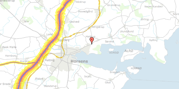 Trafikstøjkort på Galgehøj 98, 8700 Horsens