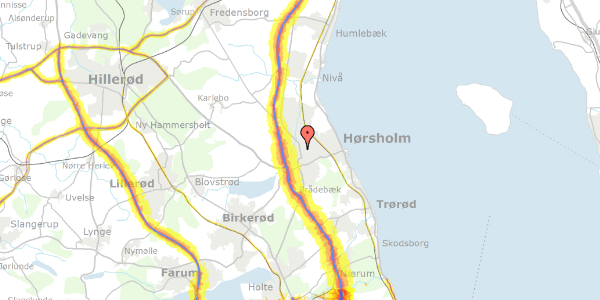 Trafikstøjkort på Ahornvej 1F, 1. 13, 2970 Hørsholm