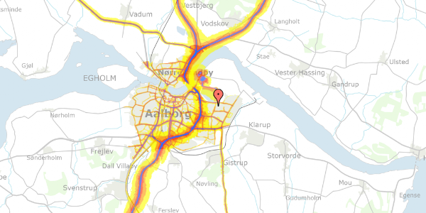 Trafikstøjkort på Budumvang 42, 9220 Aalborg Øst