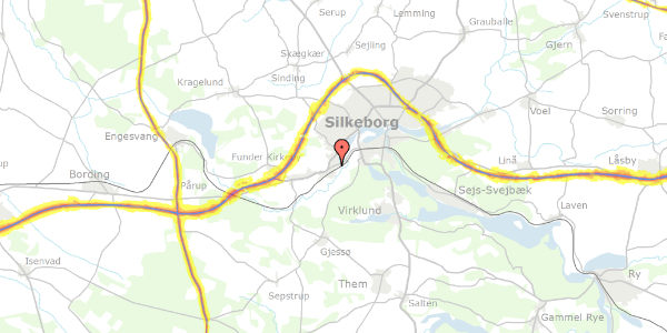 Trafikstøjkort på Herningvej 41, 8600 Silkeborg