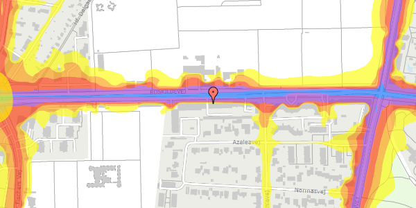 Trafikstøjkort på Roskildevej 51, 2000 Frederiksberg