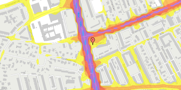 Trafikstøjkort på Helga Larsens Plads 6, 3. tv, 2720 Vanløse