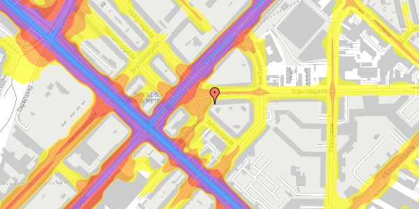 Trafikstøjkort på Skjolds Plads 4, 3. th, 2200 København N