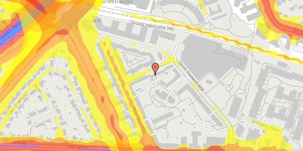 Trafikstøjkort på Preben Kaas' Vænge 1, 1. 121, 2000 Frederiksberg