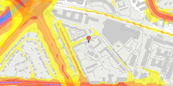 Trafikstøjkort på Preben Kaas' Vænge 1H, 2000 Frederiksberg